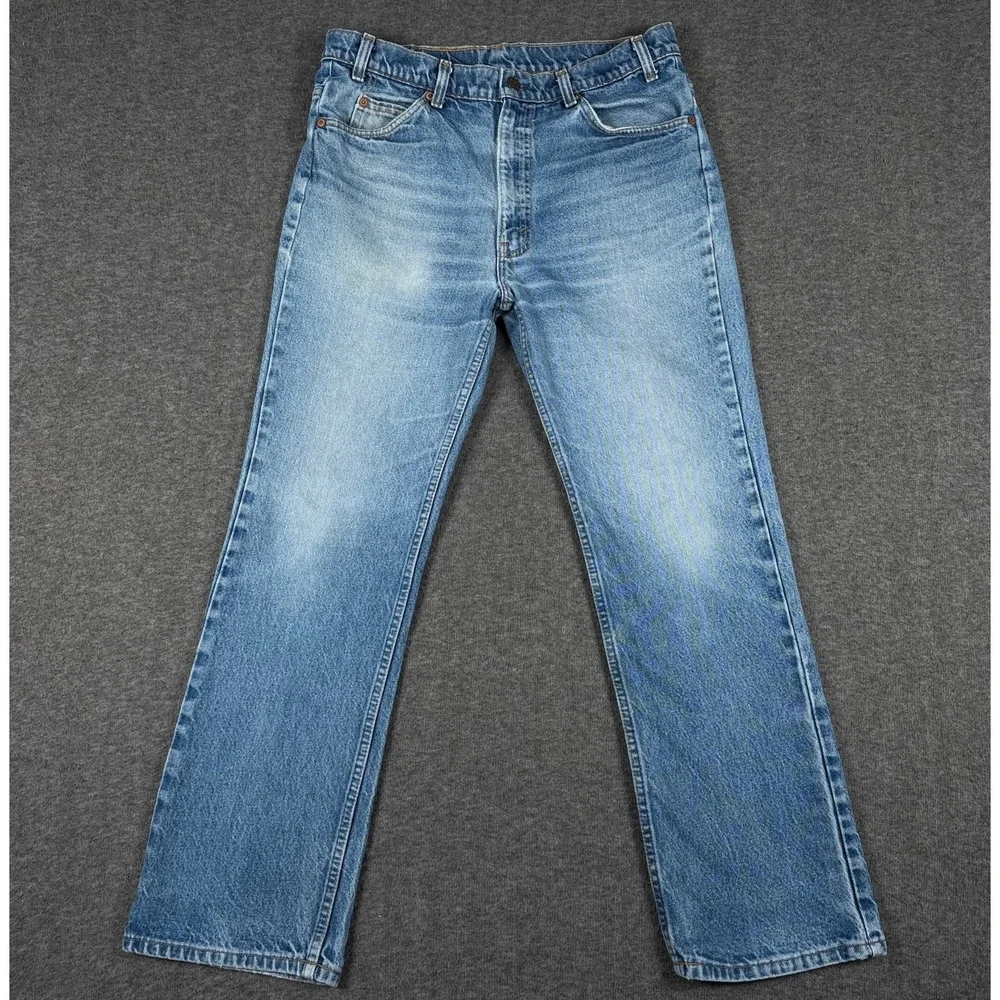 Vintage Levis 517 Jeans Mens 36x30 Orange Tab Made USA Blue Distressed Denim - Picture 3 of 14